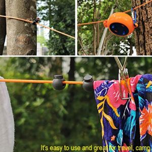 Medolli Portable Retractable Clothesline for Outdoor/Indoor, Travel, Camping, Backyard, Hotel, Adjustable Clothesline with 10 Windproof Clothespins, Multi-Functional, 26 ft