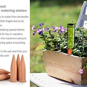 B SEPOR Ceramic Plant Waterer Set of 6 Pack Terracotta Self Watering Spikes,Wine Bottle Plant Watering Devices for Vacation (6Pack)