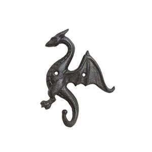 mewuthede 1 pcs decorative rustic cast iron wall hook hanger dragon shelf bracket heavy duty …