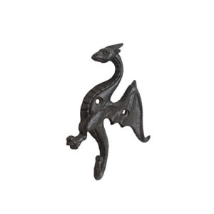 Mewuthede 1 Pcs Decorative Rustic Cast Iron Wall Hook Hanger Dragon Shelf Bracket Heavy Duty …