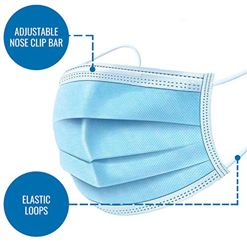 HealthSmart Disposable 3 Layer Face Mask With Ear Loops for Single Use, 25 Each