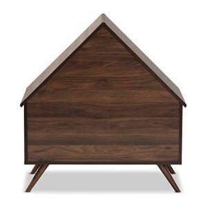 Baxton Studio Pet Houses, Walnut/Grey