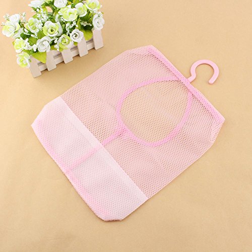 Estink Hanging Mesh Drying Bag, PP and Polyester Material Multipurpose Clothespin Storage Organizer with Hanger for Laundry Kitchen Bathroom