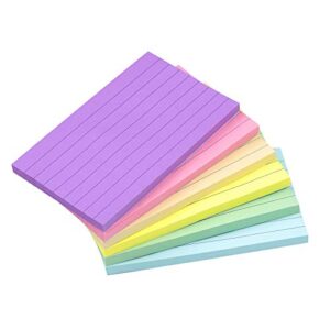 lined sticky notes 3x5 in pastel ruled post stickies it super sticking power memo pads its strong adhesive, 6 pads/pack, 75 sheets/pad…