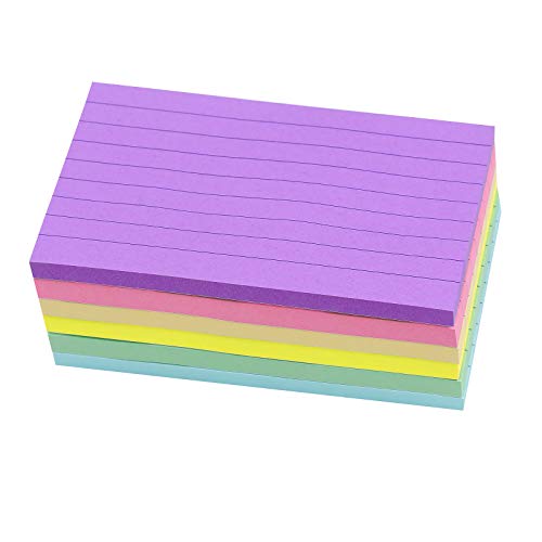 Lined Sticky Notes 3X5 in Pastel Ruled Post Stickies It Super Sticking Power Memo Pads Its Strong Adhesive, 6 Pads/Pack, 75 Sheets/pad…