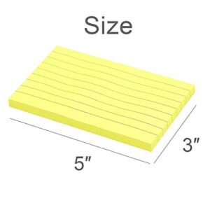 Lined Sticky Notes 3X5 in Pastel Ruled Post Stickies It Super Sticking Power Memo Pads Its Strong Adhesive, 6 Pads/Pack, 75 Sheets/pad…