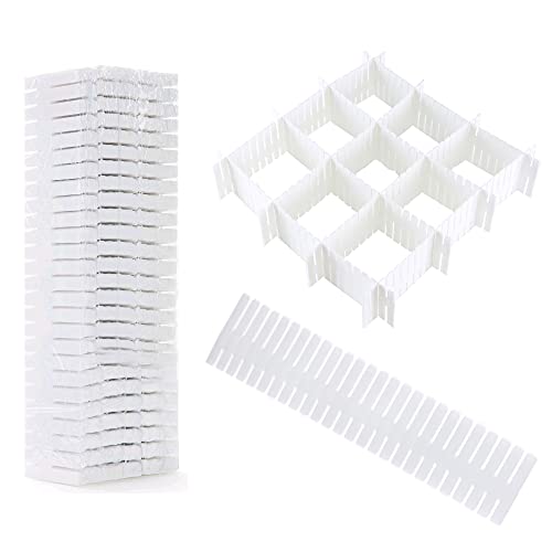 NACTECH 40Pcs | Drawer Dividers For Socks, Underwear, Desk Organizer For Office Supply, Makeup Supply and Cosmetics Organizer