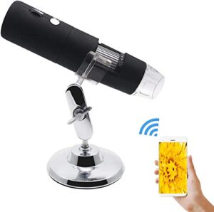 wireless digital microscope usb microscope camera 50x to 1000x 8 led light wifi handheld zoom magnification magnifier for pc, android smartphone, iphone