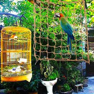 1PCS Parrots Climbing Net, Medium Large Size Parrots Hemp Rope Hanging Swing Bird Game Cage Toy Accessories