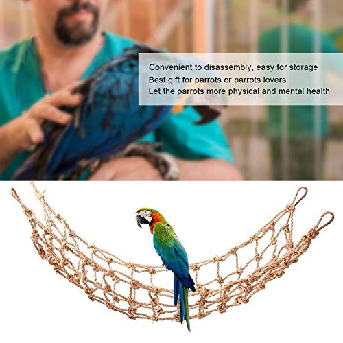 1PCS Parrots Climbing Net, Medium Large Size Parrots Hemp Rope Hanging Swing Bird Game Cage Toy Accessories