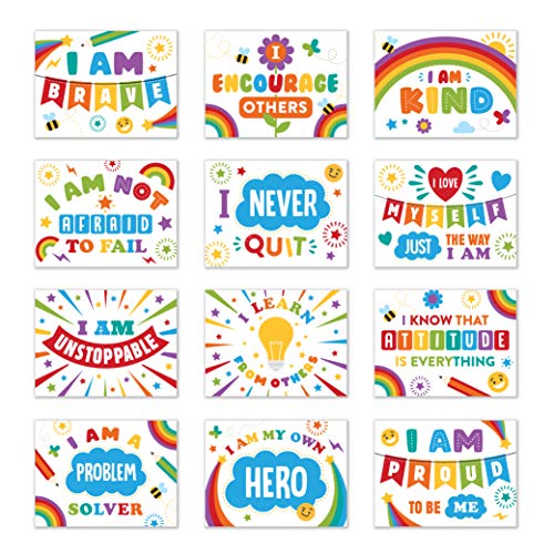 Laminated Classroom and Bulletin Board Decoration Set - 12 Positive Affirmation Poster Set