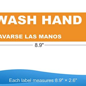 Wash, Rinse, Sanitize Handwash Sink Labels, Heavy Duty 3 Compartment Sink Waterproof Sticker Signs for Wash Station, Commercial Kitchens, Restaurant, Food Trucks, Busing Stations and Dishwashing