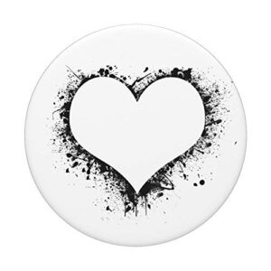 Heart White PopSockets Swappable PopGrip