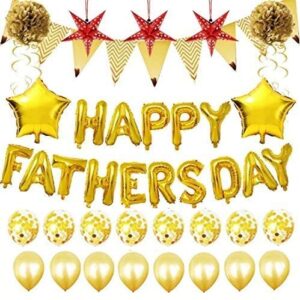 happy father's day balloon set decoration for father's day birthday party (gold)