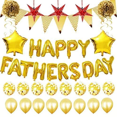 Happy Father's Day Balloon Set Decoration for Father's Day Birthday Party (Gold)