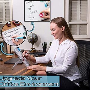 Small White Board 10"X10" - Desktop Dry Erase Whiteboard with Stand, 3 Markers, 4 Magnets & Eraser - Tabletop Double-Sided Portable Mini White Board Easel for Office Desk, Kids Home School Students