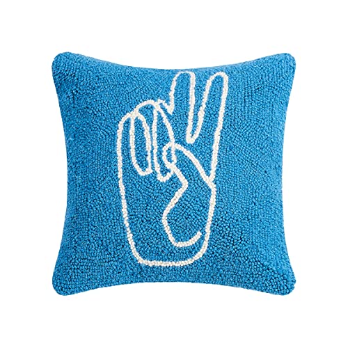 Peking Handicraft 30APS23BC14SQ Peace Hand Hook Pillow, 14-inch Square