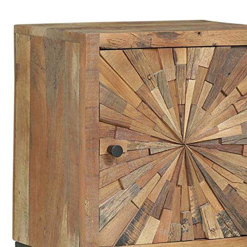 Christopher Knight Home Gatsby Boho Wooden Night Stand, Natural, Black