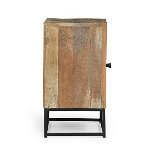 Christopher Knight Home Gatsby Boho Wooden Night Stand, Natural, Black