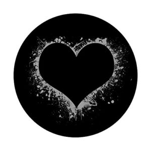 Heart Black PopSockets Swappable PopGrip