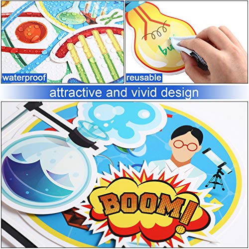 48 Pieces Science Bulletin Board Sets Laminated Science Cutouts Lab Cutouts Science-Theme Party Cutouts for Science Class School Classroom Bulletin Board Office Party Decoration Supplies, 8 Designs