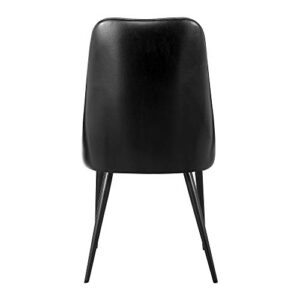 Ball & Cast Kitchen Chair Modern Upholstered Dining Chairs, Desk Chair Side Chair with Metal Legs, Black, Pack of 2