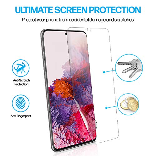 Power Theory Designed for Samsung Galaxy S20 5G Screen Protector [Not Glass], Easy Install Kit, Case Friendly, Full Cover, Flexible Film Anti Scratch, 2 Pack