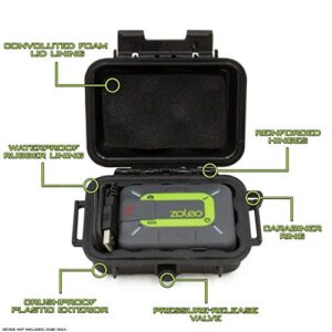 CASEMATIX Protective Travel Case Compatible with ZOLEO Satellite Communicator - Crushproof & Waterproof Case for Satellite Phone Accessory, Charging Cable and Carabiner - Case Only