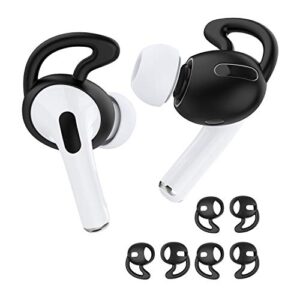 ear hooks covers tips for airpods pro earbuds,anti slip silicone eartips replacement compatible with airpods 3rd 2019-black 3 pair(not fit in charging case)