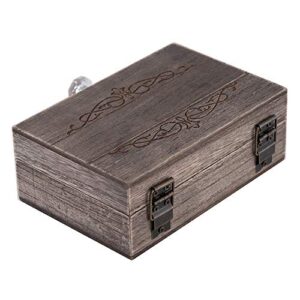 Y&K Homish Wedding Ring Box Unique and Engagement Ring Holder Boxes for Marriage Mr and MRS Decorative Box (Rustic Brown)