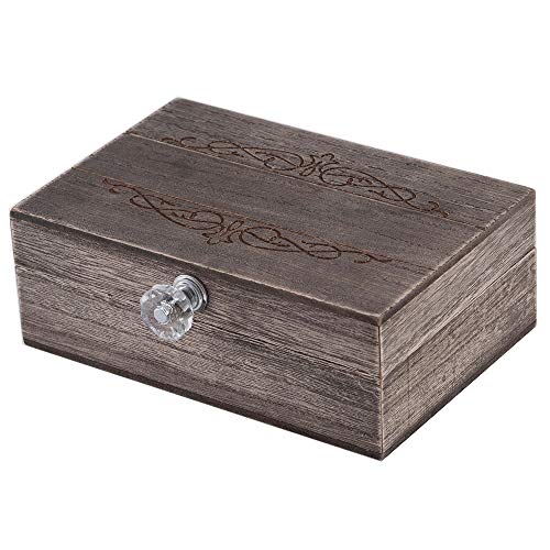 Y&K Homish Wedding Ring Box Unique and Engagement Ring Holder Boxes for Marriage Mr and MRS Decorative Box (Rustic Brown)