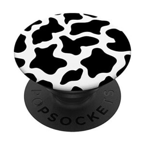 cow black and white print pattern popsockets popgrip: swappable grip for phones & tablets