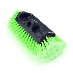 forgrace 12" car wash brush with medium soft bristle for auto rv truck boat camper exterior house washing cleaning, green plus