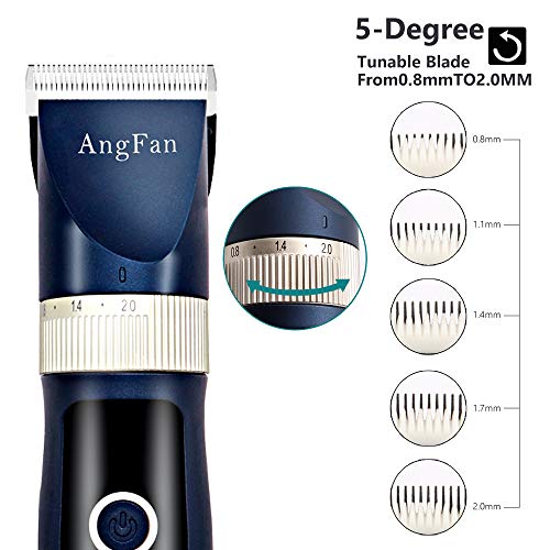 AngFan Dog Clippers for Grooming 16pcs Dog Grooming Kit for Small Large Profesional Cordless Dogs Grooming Clippers Supplies Dog Hair Clippers Low Noise