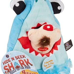 Bow Wow Pet Shark Hide & Seek Plush Dog Toy Set Teeth (4-Piece) Pet Teeth Teasing Toy (97659)