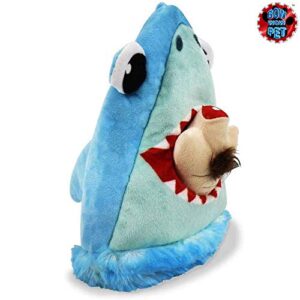 Bow Wow Pet Shark Hide & Seek Plush Dog Toy Set Teeth (4-Piece) Pet Teeth Teasing Toy (97659)