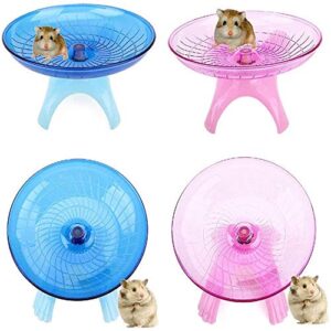 zswell Hamster House Wood Bridge Climb Kit Exercise Wheel Jogging Running Silent Spinner Flying Saucer Pet Toys for Rat Gerbil Guinea Pig Chipmunk Mouse Small Animals