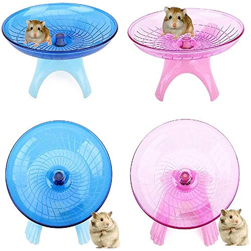 zswell Hamster House Wood Bridge Climb Kit Exercise Wheel Jogging Running Silent Spinner Flying Saucer Pet Toys for Rat Gerbil Guinea Pig Chipmunk Mouse Small Animals