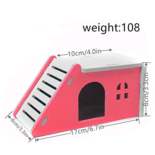 zswell Hamster House Wood Bridge Climb Kit Exercise Wheel Jogging Running Silent Spinner Flying Saucer Pet Toys for Rat Gerbil Guinea Pig Chipmunk Mouse Small Animals