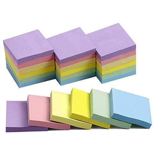 (24 Pack) Sticky Notes 2x2 in Pastel Post Stickies It Super Sticking Power Memo Pads Its Strong Adhesive, 70 Sheets/pad