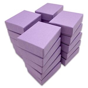 TheDisplayGuys 100-Pack Cotton Filled Cardboard Paper Jewelry Box Gift Case - Purple Lavender (2 1/8 x 1 3/4 x 3/4 (#11)