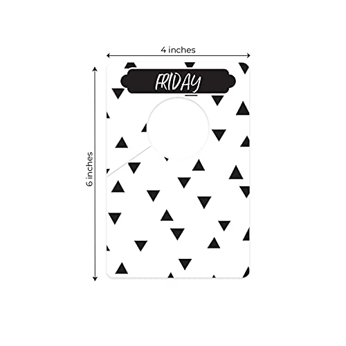 Day Of The Week Closet Dividers/Closet Organizer for Weekly Planning/Modern Clothing Divider Tags/School Morning Organization