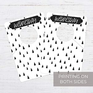 Day Of The Week Closet Dividers/Closet Organizer for Weekly Planning/Modern Clothing Divider Tags/School Morning Organization