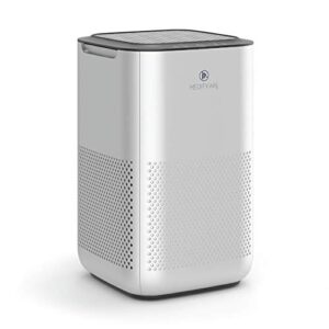 medify air ma-15 air purifier with h13 true hepa filter | 330 sq ft coverage | for allergens, wildfire smoke, dust, odors, pollen, pet dander | quiet 99.7% removal to 0.1 microns | silver, 1-pack