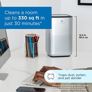 Medify Air MA-15 Air Purifier with H13 True HEPA Filter | 330 sq ft Coverage | for Allergens, Wildfire Smoke, Dust, Odors, Pollen, Pet Dander | Quiet 99.7% Removal to 0.1 Microns | Silver, 1-Pack