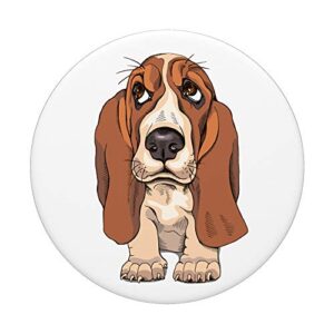 Basset Hound Draw Graphic Dog Lover Basset Mom Dad Gift Cute PopSockets Grip and Stand for Phones and Tablets