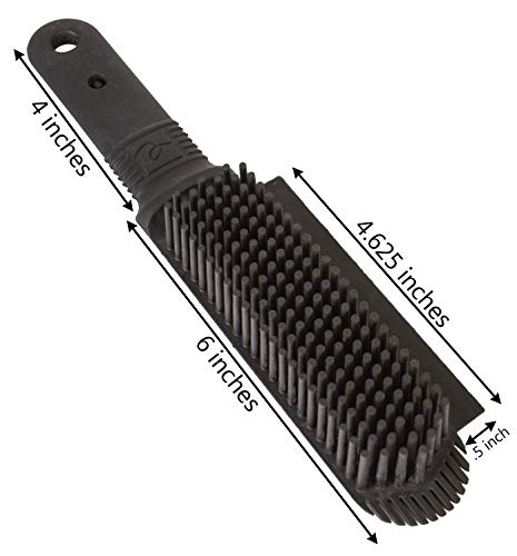 FURemover Plus, Rubber Pet Hair Remover Brush, Black with Gentle Bristles for Grooming Dogs and Cats, Pack of 2, Black