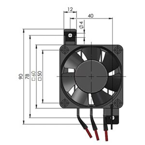 Walfront PTC Car Fan Air Heater 12V/250W Thermistor Element Heating Mini Air Heated Constant Temperature with Fan Interior Heating(12V/250W)