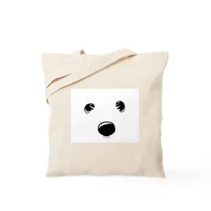 cafepress westie face tote bag natural canvas tote bag, reusable shopping bag