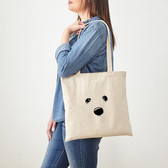 CafePress Westie Face Tote Bag Natural Canvas Tote Bag, Reusable Shopping Bag